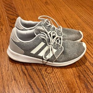 Adidas Gray and White Athletic Shoes
